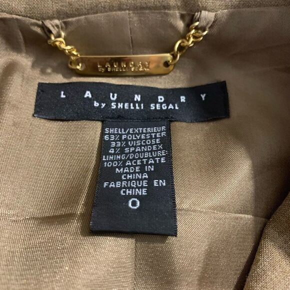 Laundry by Shelli Segal Tan Blazer Size 0 - Picture 7 of 8